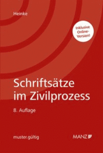 Schriftsätze im Zivilprozess, 8. Auflage, Cover